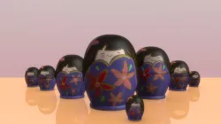 Wooden Dools - Kokeshi -Matryoska Low-poly  3D model