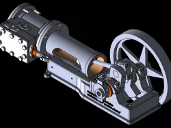 1 cylinder horizontal steam engine