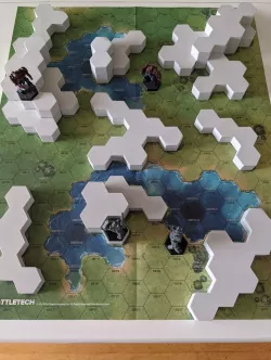 3D Terrain for "Battletech Map Pack Grasslands" Lake and Woodland