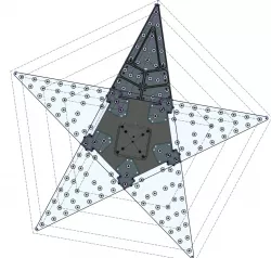 70cm, 3 ring, 150 led pixel star