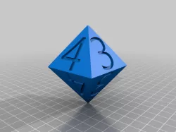 8-sided D4 Die, Numbers 1-4 Repeated Twice