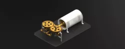 AIR COMPRESSOR WITH TWO COAXIAL PISTONS