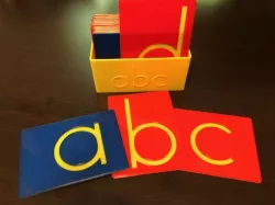 Montessori Lower Case Sandpaper Letters w/Box