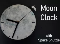 Moon Clock with Space Shuttle (Glows in the Dark)