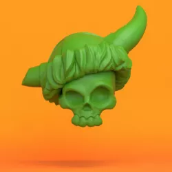 Plastic Army Green Ghastly Viking Skull