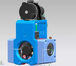 Sapphire Plus, V6 hotend with belt tension, 4020 blower fans, BL touch, Orbiter, ADXL345 mount and Neopixel location,