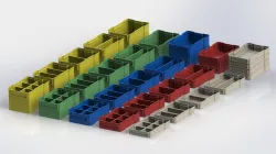 Stackable Boxes with Front Labels Set