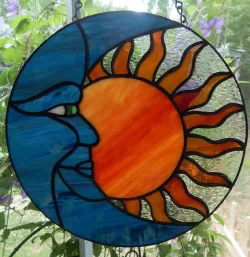 Sun-&-Moon Stained-Glass Sun-Catcher