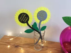 Sunflower "World's Best Mom/Dad" + Happy Birthday (English and Swedish)