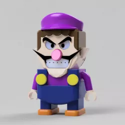 Waluigi "LEGO WALUIGI" style
