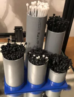 zip tie holder with PVC pipes