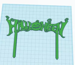 Halloween 21 (Halloween cake topper/garden stake)