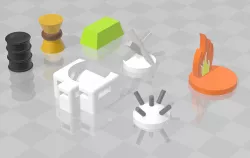 Miscellaneous bits and tokens for board games like axis and allies
