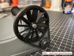 Oversized large pulley for National Geographic rock tumbler