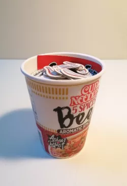 Ramen Fury card holder cup noodles size 