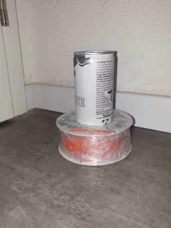 reel for filament samples that fits tall cans of soda or red bull