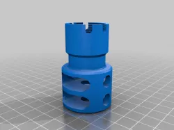  Airsoft AK74 Muzzle device DTK-2 24x1,5 thread - Lines on large ports removed 