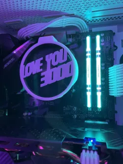 AMD Ryzen fan cover iron man love you 3000