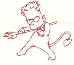 Bart Simpson Devil wall art 