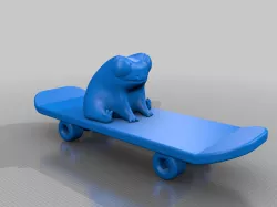 Fred the frog with skateboard