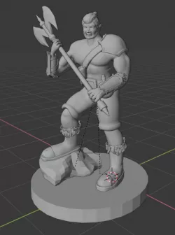 Half-orc barbarian dnd mini