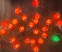 Halloween pumpkin lights (Jack-o'-lanterns) from IKEA Sardal