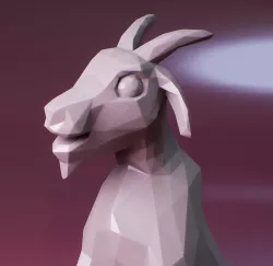 Low Poly Goat Figure