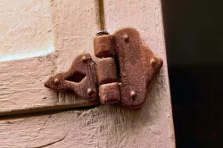 Miniature Overlay Hinge in 1:12 Dollhouse Scale