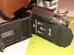 Polaroid pack camera film holder rails