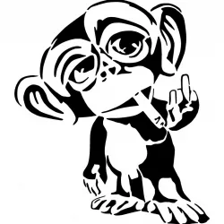 Smoking Monkey stencil