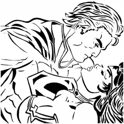Superman and Wonderwoman stencil