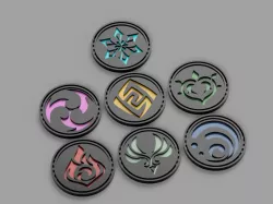 7 elements badges (Genshin Impact)