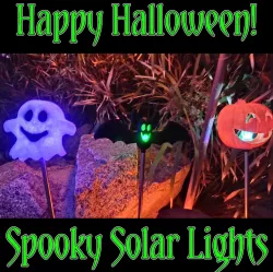 Halloween Yard Solar RGB LED Toppers (Ghost, Bat and Jack-O-Lantern) 