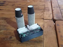 Holder for shot coffee cups sugar & sticks