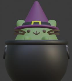 3D file Pusheen with hat - Cat 🎩・3D print design to download・Cults