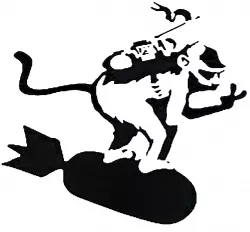 Banksy Bomb Riding Monkey stencil