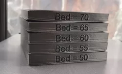Bed Warping Temperature Tests (PLA)