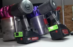 Dyson V6 V7 vacuum with Metabo 18V CAS battery hack Dyson Metabo Adapter