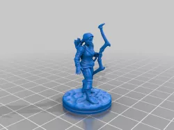 Female archer semi-presupported (dnd, miniature)