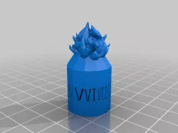 Fire Damage Dice with numbers in Greek Symbols