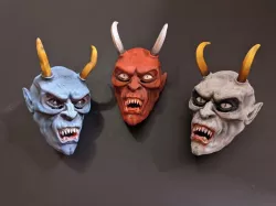 Miniature 3D Printed Krampus Mask