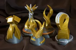 Multicolor Alien Life Sculptures set