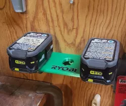 Ryobi Triple Battery Holder with RYOBI logo