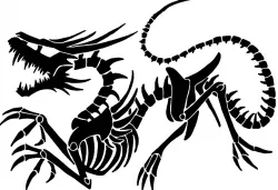 Skeleton Dragon stencil