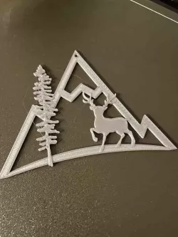 Tree ornament - Mountain - sitka tree - reindeer