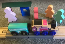 Wooden Thomas the tank engine train station, and track, Ikea