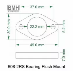 608-2RS Bearing Flush Mount Diy Cnc Router - Mill - 3d Printer - Camera Slider - Etc 6082rs ( kfl08 replacement.) 8mm acme  