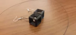 Bearing trapped in Cube earrings