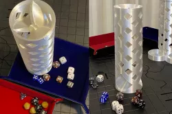 Dice Tower - Triple Helix - Spiral fan dice roller with 3 exits
