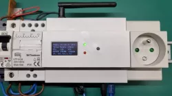 DIN rail case for EmonTX v3 with EmonESP and OLED display (SH1106).